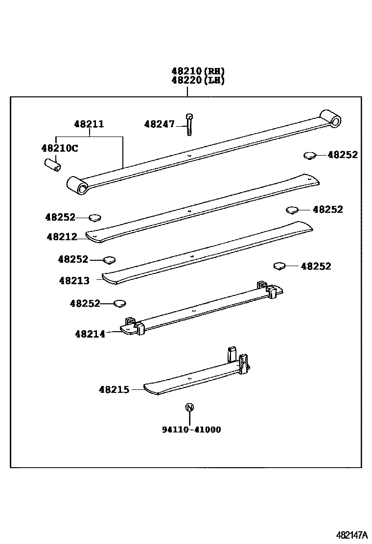 Toyota HILUX Rear Spring & Shock Absorber EPC diagram — 482147A