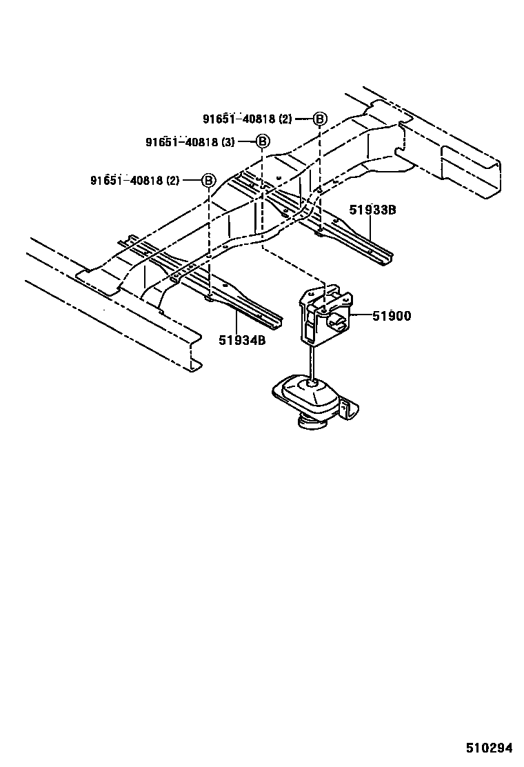 Toyota HILUX Spare tire rack EPC diagram — 510294