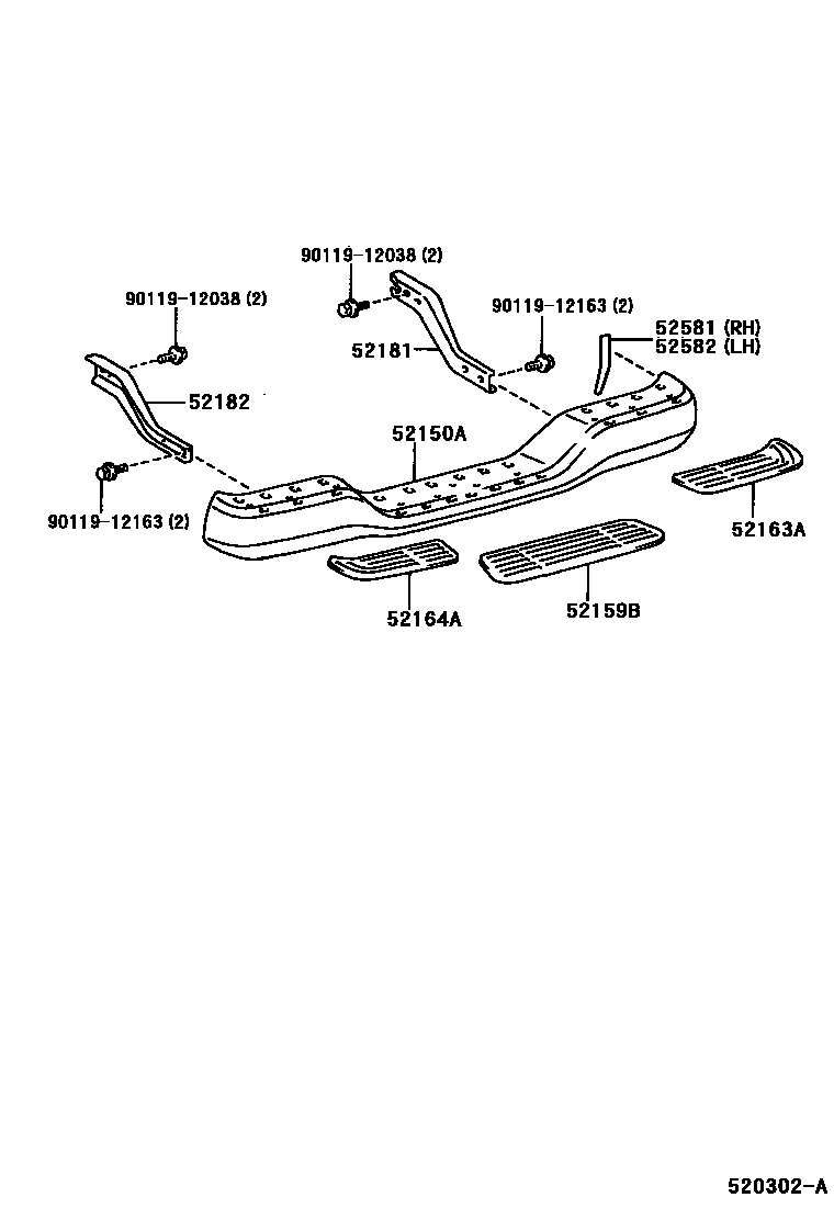 Toyota HILUX 后保险杠及附件 EPC diagram — 520302A