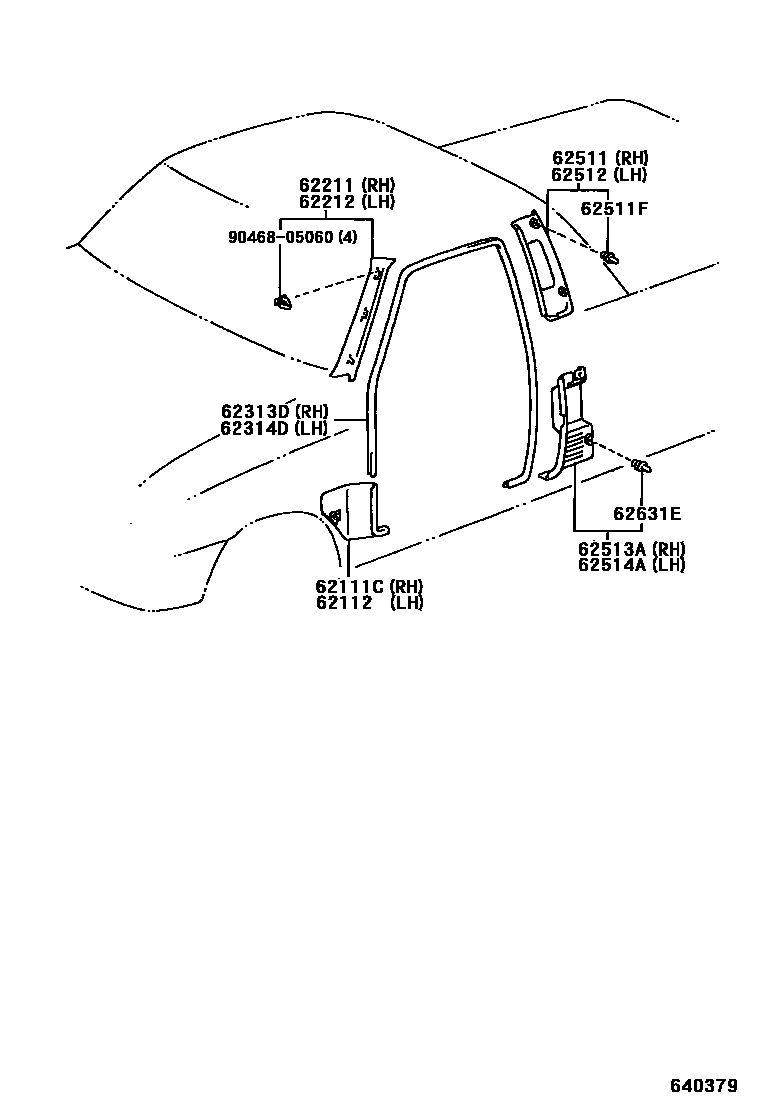 Toyota HILUX 车内装饰板 EPC diagram — 640379