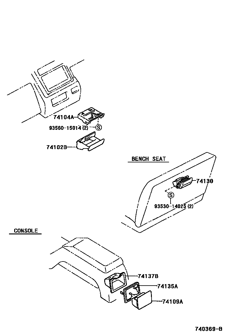 Toyota HILUX 烟灰盒 EPC diagram — 740369B