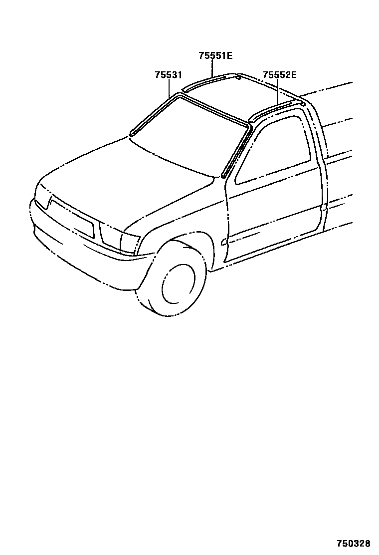 Toyota HILUX 防护条 EPC diagram — 750328