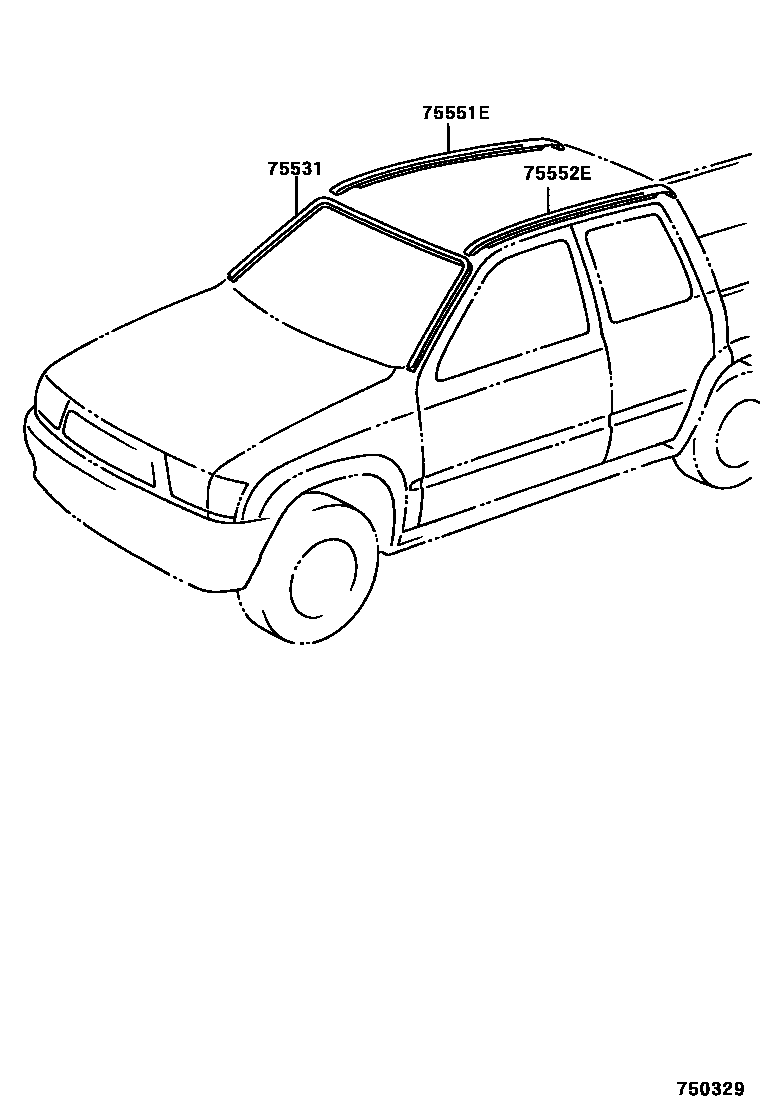 Toyota HILUX 防护条 EPC diagram — 750329