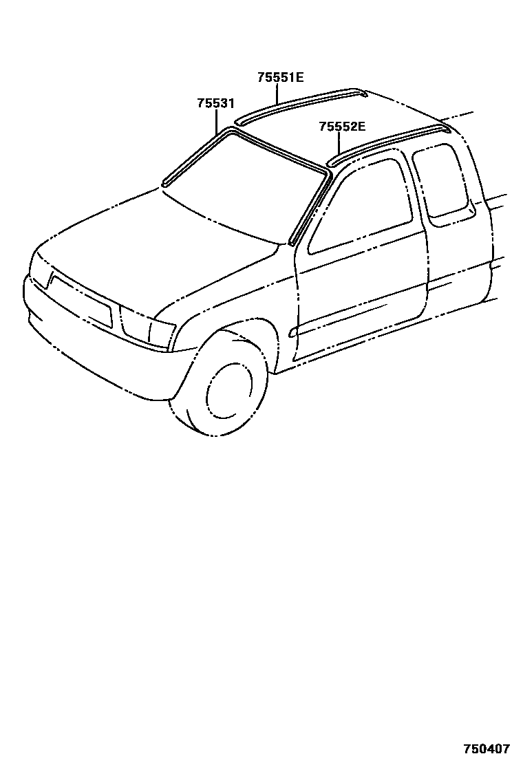 Toyota HILUX 防护条 EPC diagram — 750407