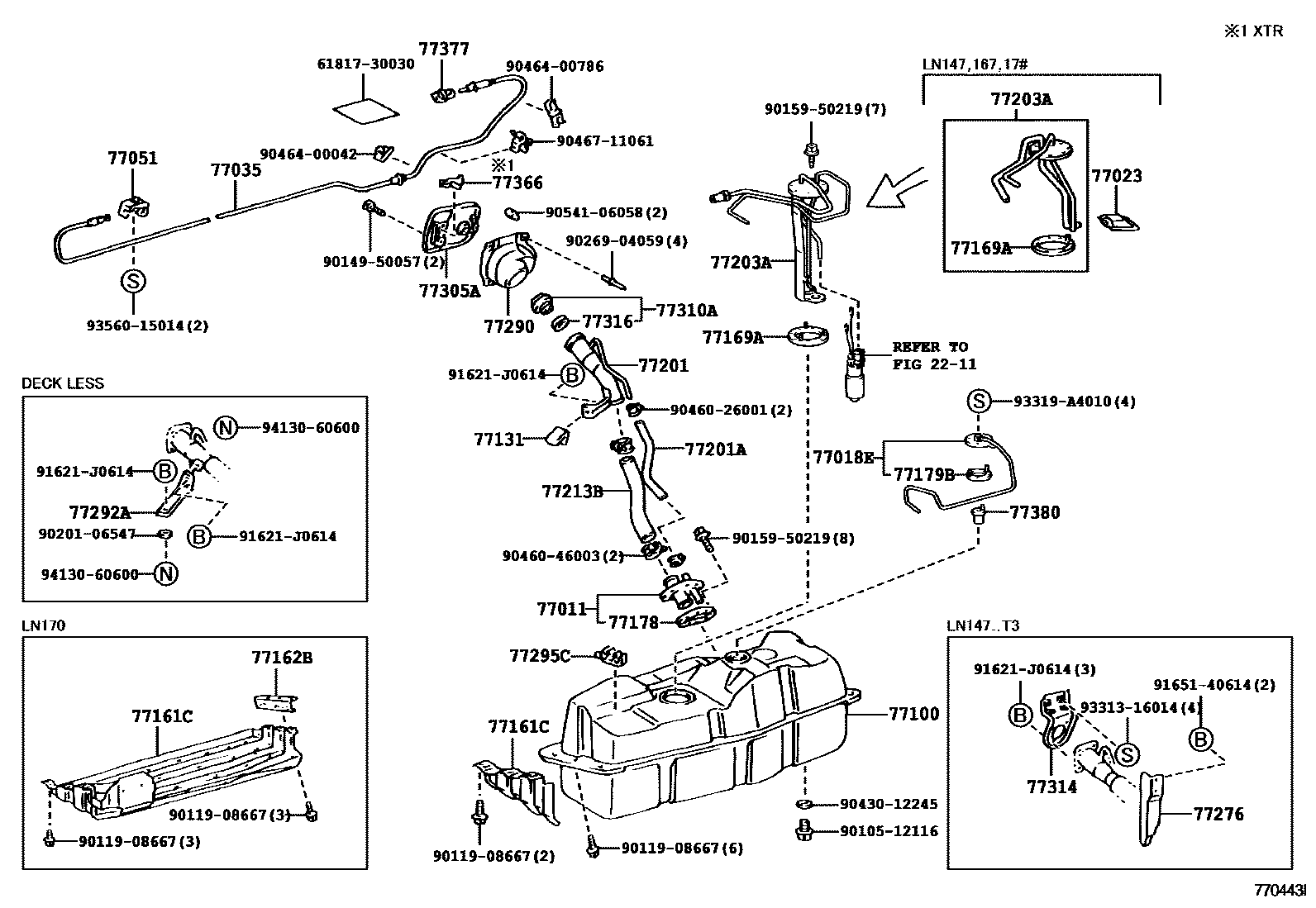 Toyota HILUX 燃油箱和燃油管 EPC diagram — 770443I