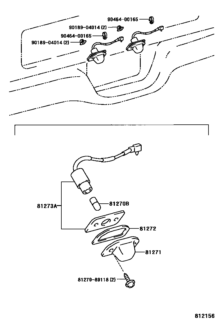 Toyota HILUX 后牌照灯 EPC diagram — 812156