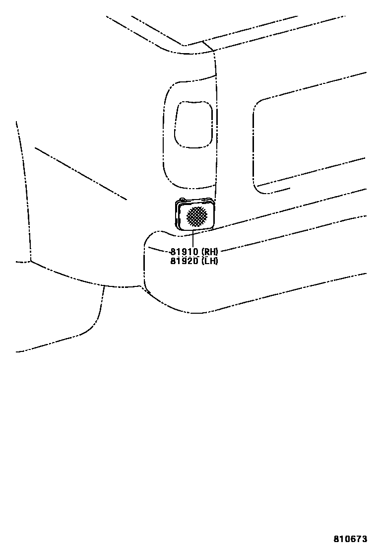 Toyota HILUX reflector EPC diagram — 810673