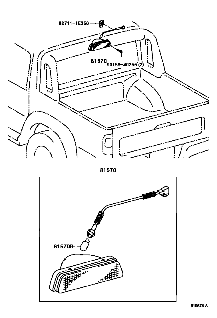 Toyota HILUX 高位刹车灯 EPC diagram — 810674A