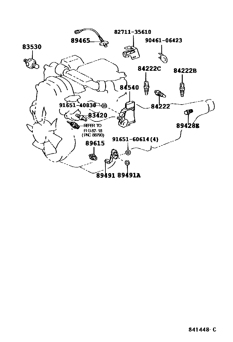 Toyota HILUX 开关和继电器和ECU EPC diagram — 841448D