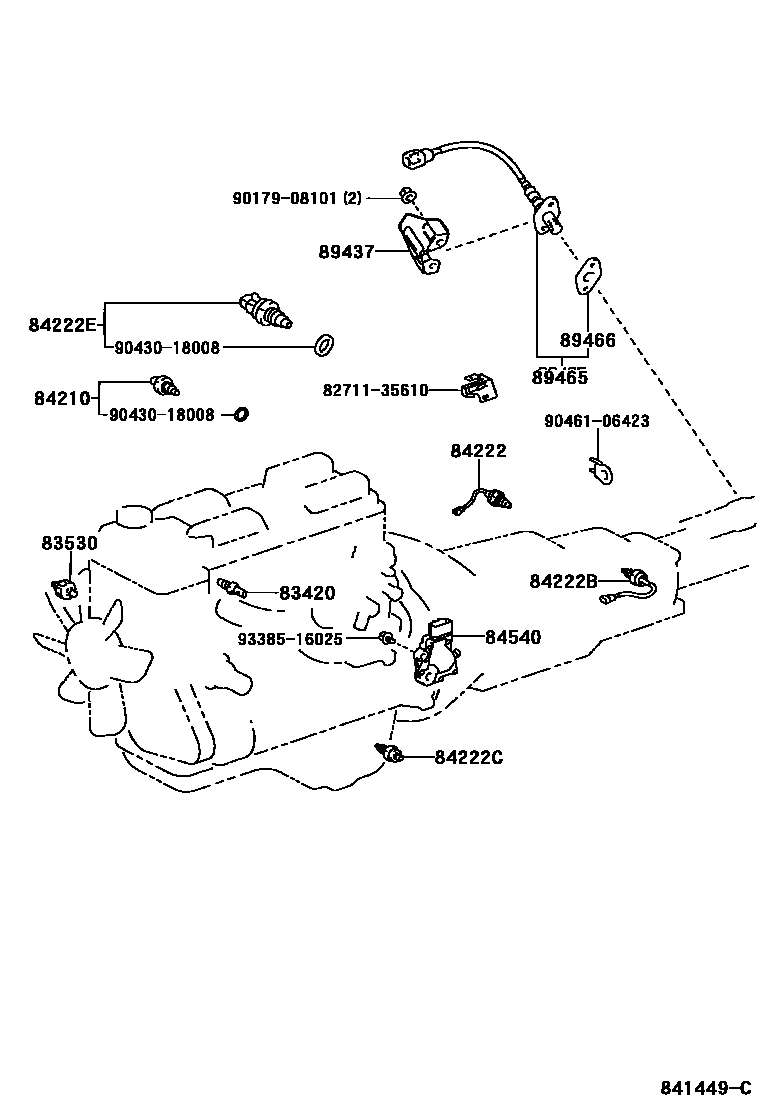 Toyota HILUX 开关和继电器和ECU EPC diagram — 841449C