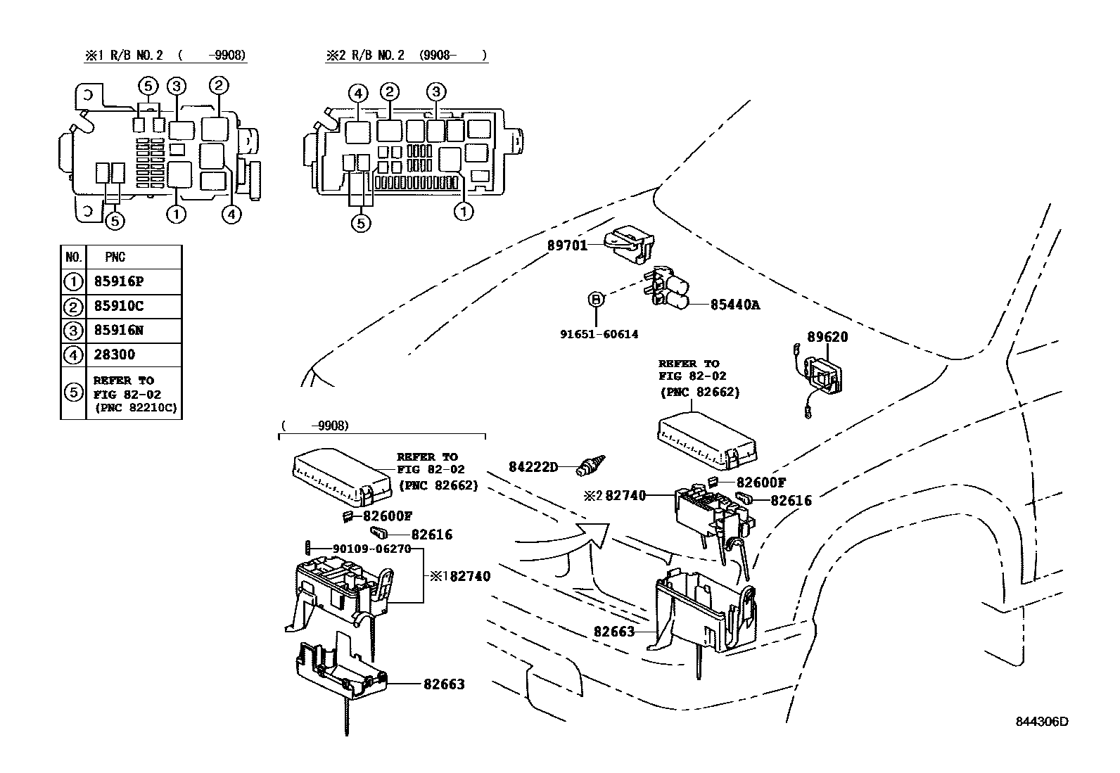 Toyota HILUX 开关和继电器和ECU EPC diagram — 844306D