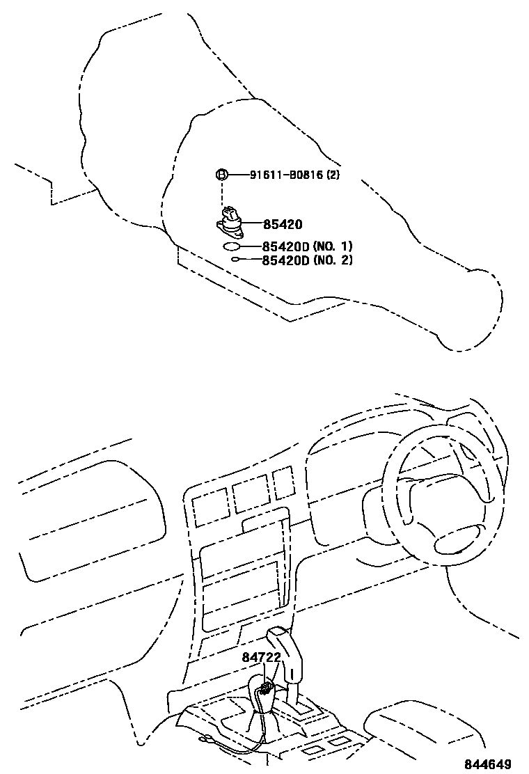 Toyota HILUX 超速档和电子控制变速器 EPC diagram — 844649