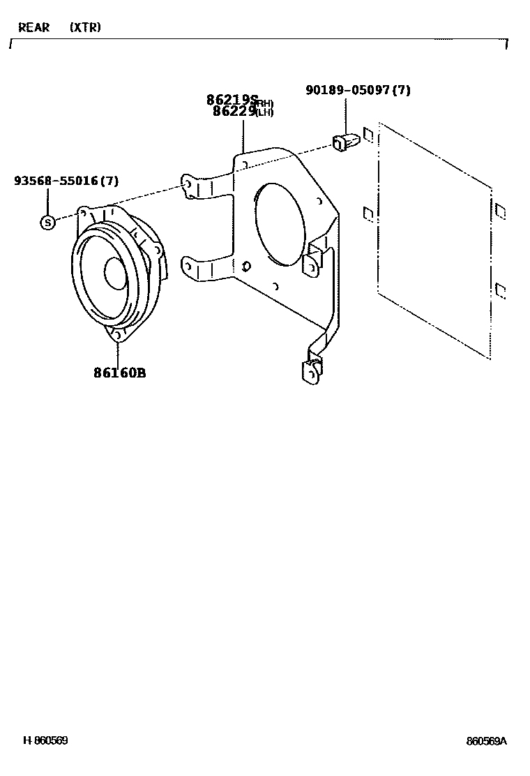 Toyota HILUX 扬声器 EPC diagram — 860569A