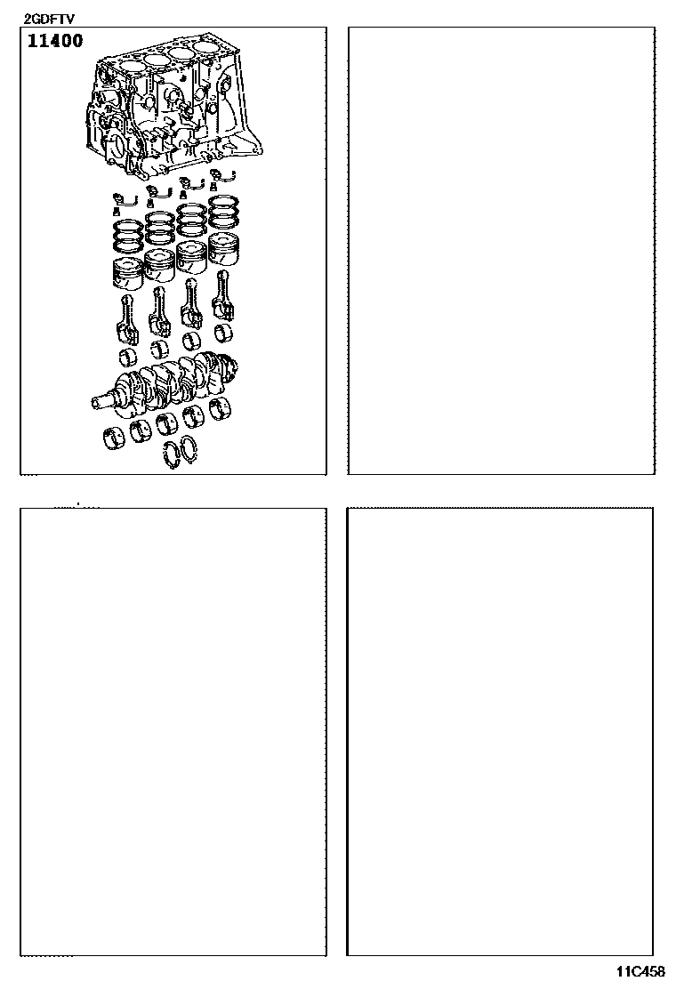 Toyota HILUX Short Block Assembly EPC diagram — 11C458