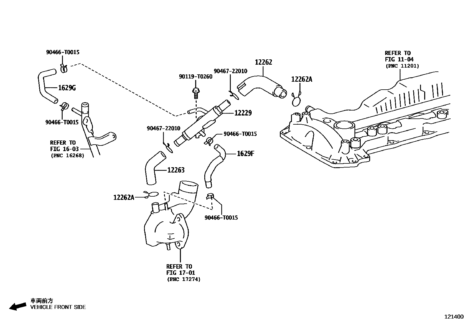 Toyota HILUX Ventilation Hose EPC diagram — 121400
