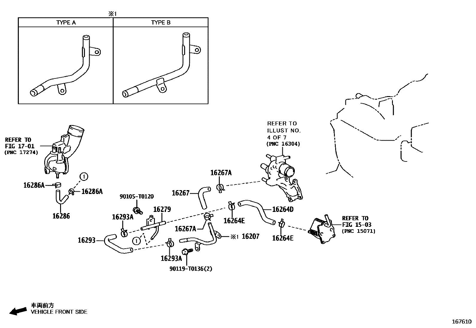 Toyota HILUX RADIATOR & WATER OUTLET EPC diagram — 167610