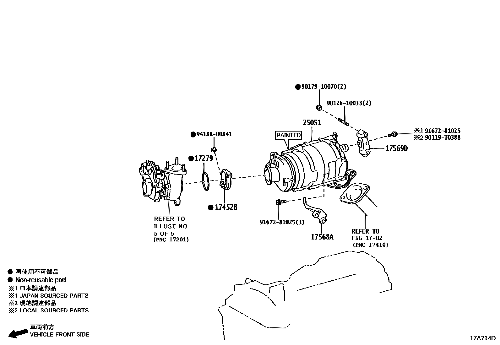 Toyota HILUX Manifold EPC diagram — 17A714D