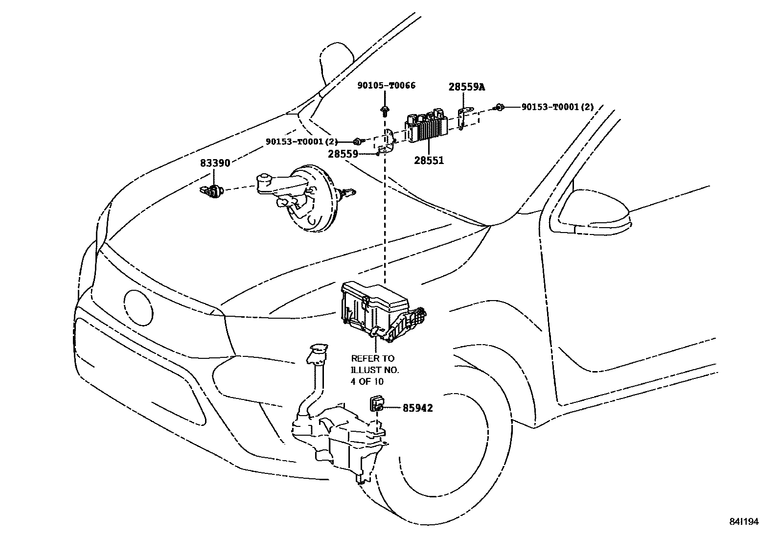 Toyota HILUX 开关和继电器和ECU EPC diagram — 84I194