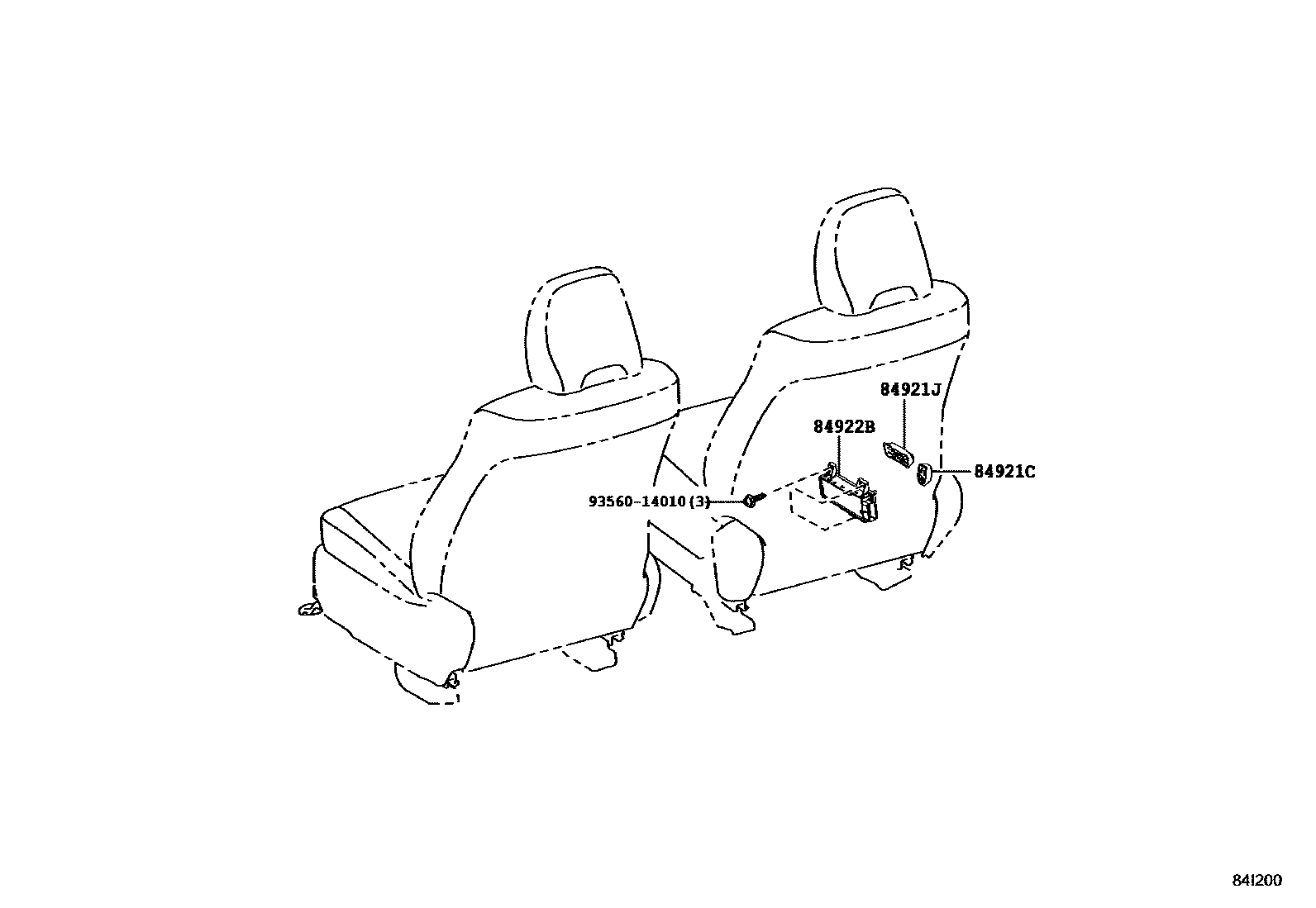 Toyota HILUX 开关和继电器和ECU EPC diagram — 84I200