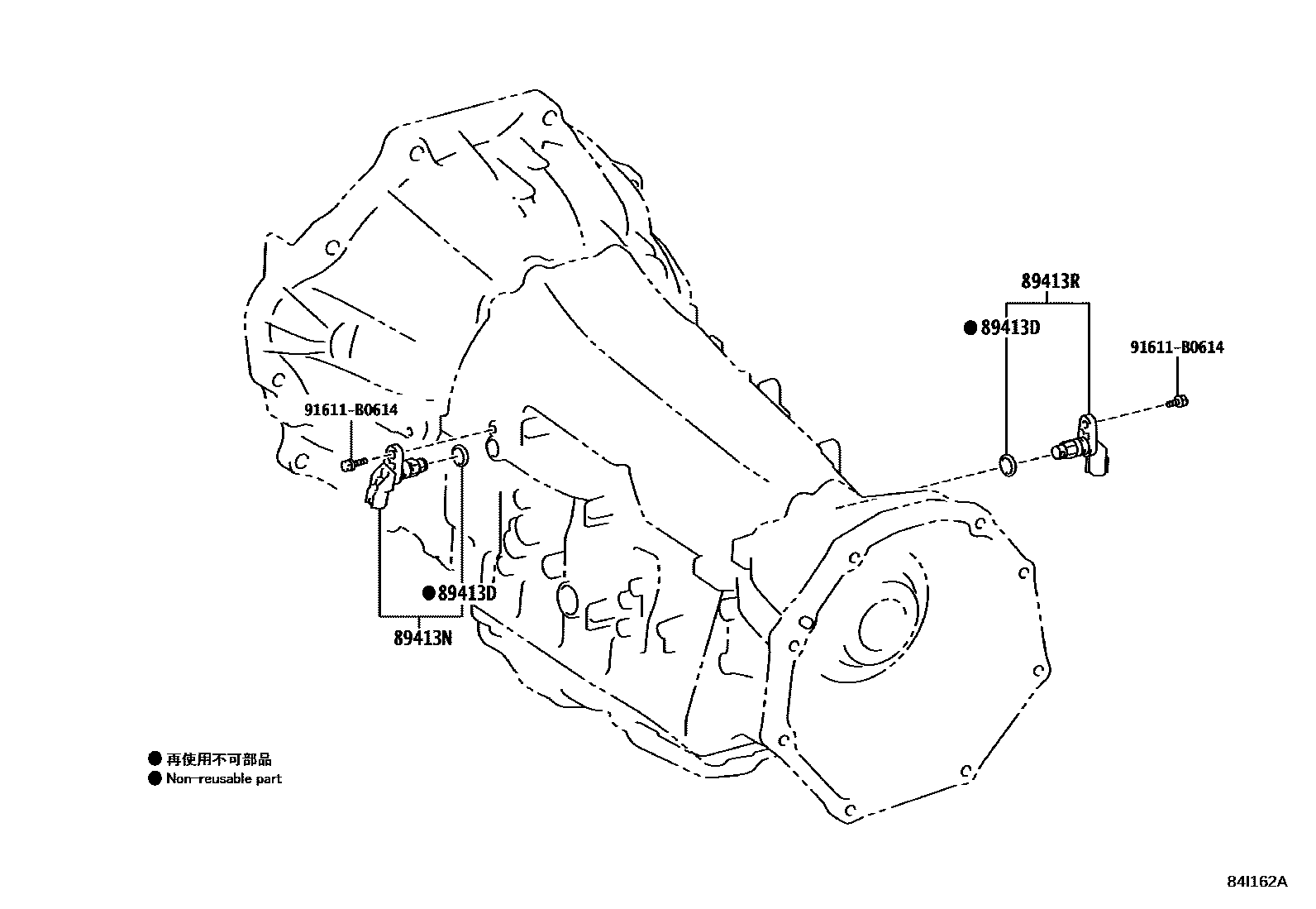 Toyota HILUX 超速档和电子控制变速器 EPC diagram — 84I162A