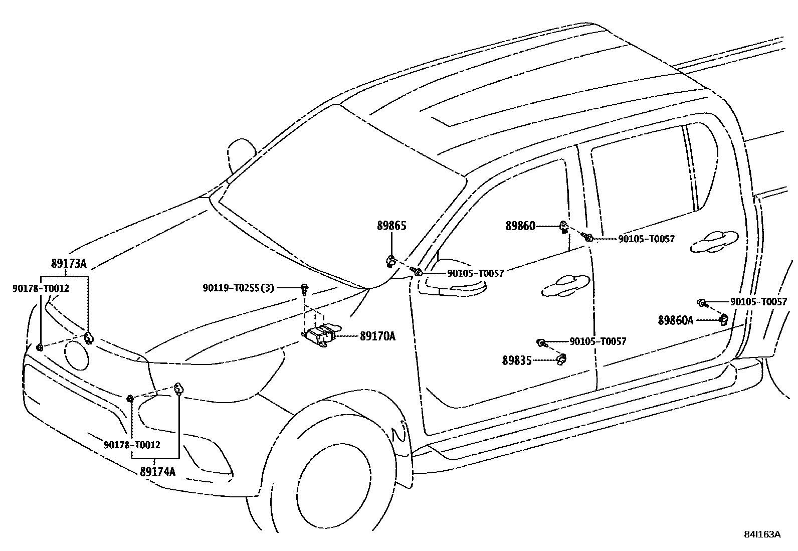 Toyota HILUX 空气囊 EPC diagram — 84I163A