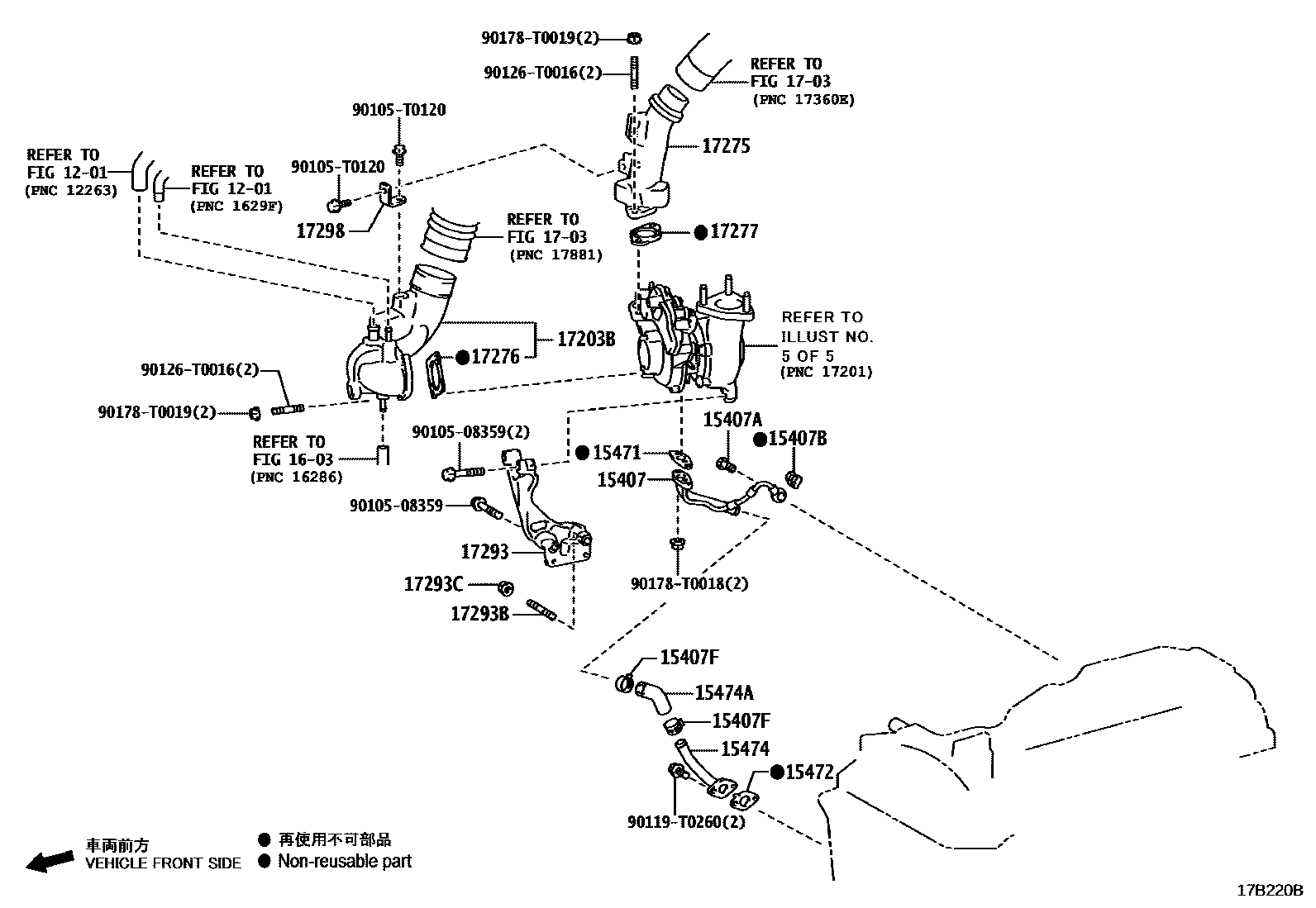 Toyota HILUX Manifold EPC diagram — 17B220B