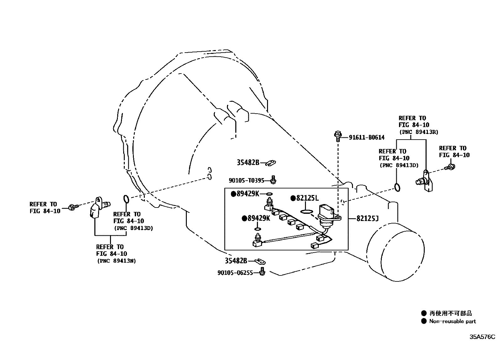 Toyota HILUX 阀体和滤油网(ATM) EPC diagram — 35A576C