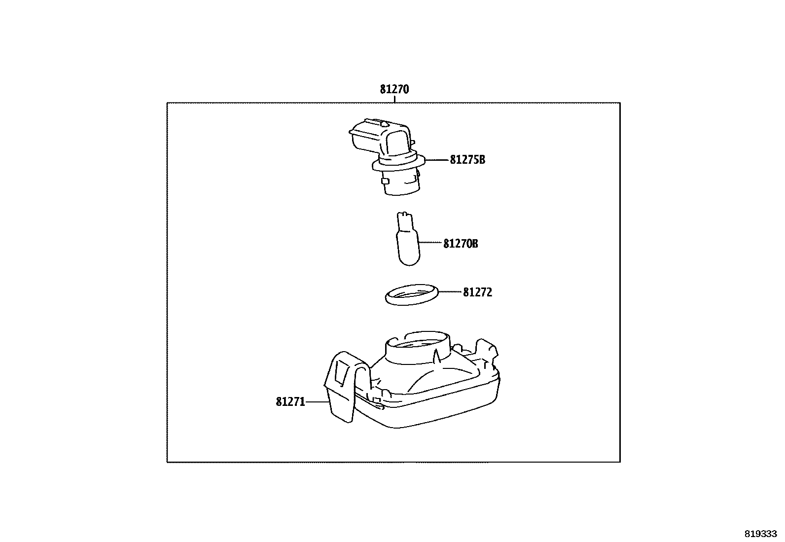 Toyota HILUX 后牌照灯 EPC diagram — 819333