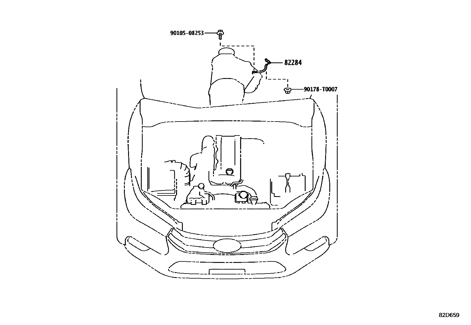 Toyota HILUX 线束和卡夹 EPC diagram — 82D659