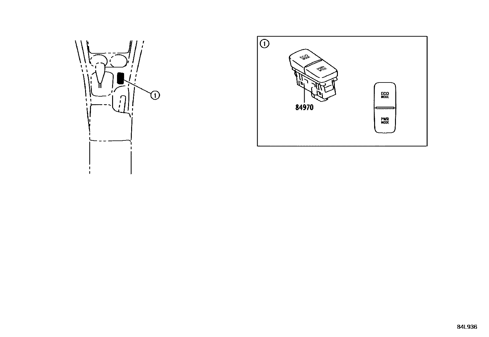 Toyota HILUX 开关和继电器和ECU EPC diagram — 84L936