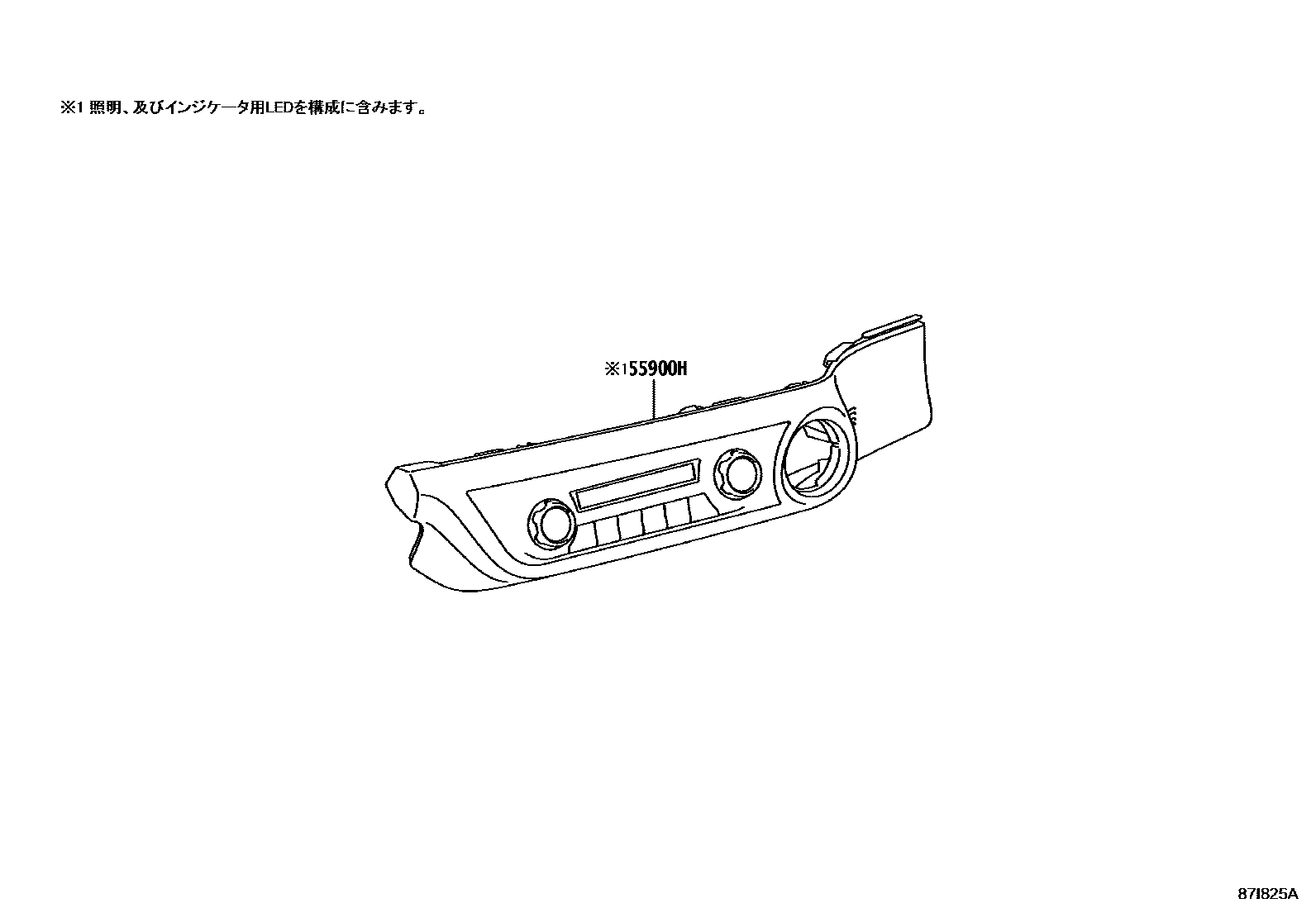 Toyota HILUX 暖风和空调系统 - 控制器和风管 EPC diagram — 87I825A