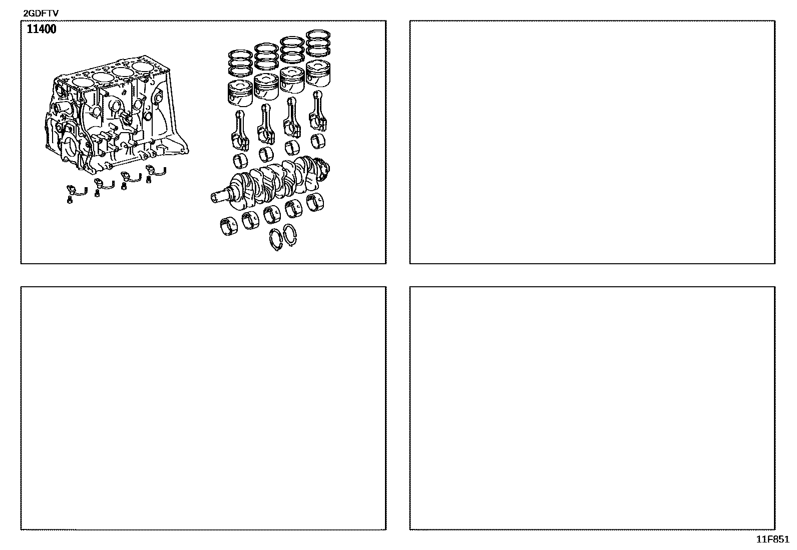 Toyota HILUX Short Block Assembly EPC diagram — 11F851