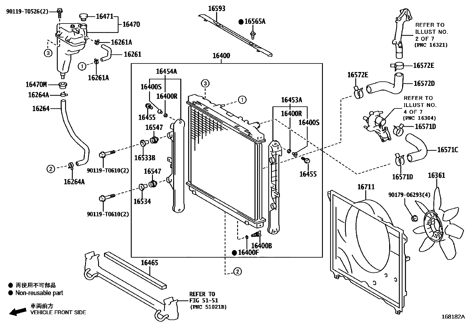Toyota HILUX RADIATOR & WATER OUTLET EPC diagram — 168182A