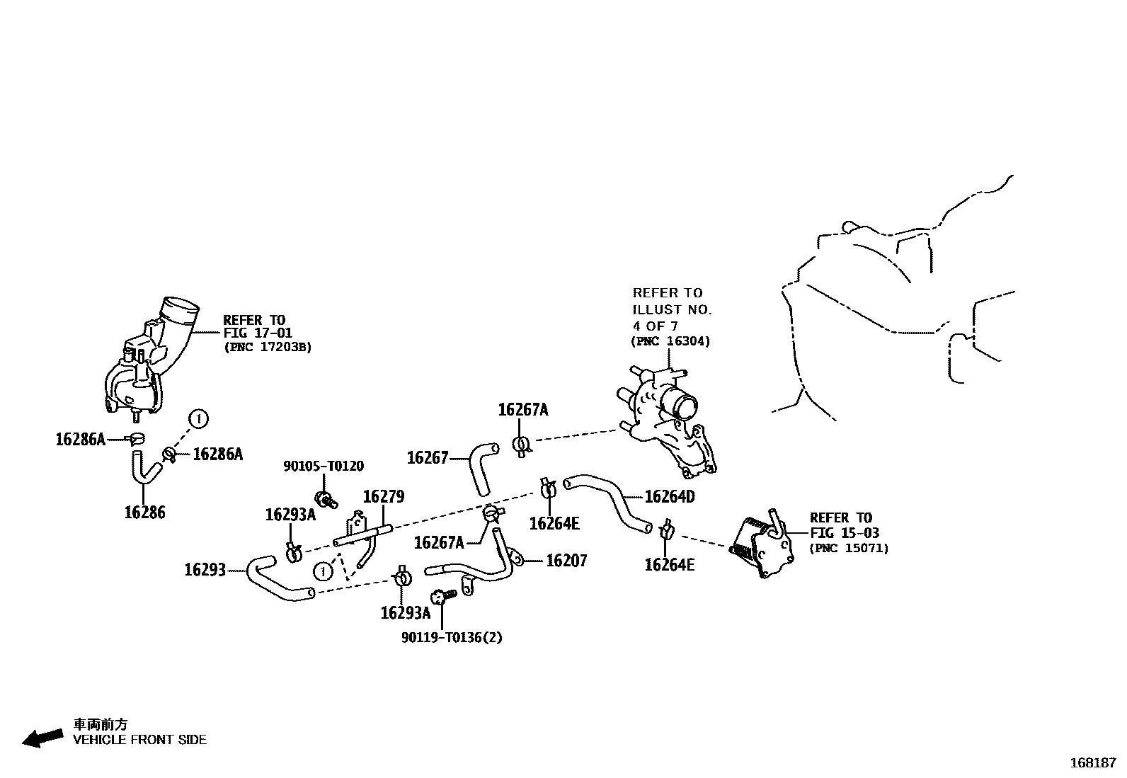 Toyota HILUX RADIATOR & WATER OUTLET EPC diagram — 168187