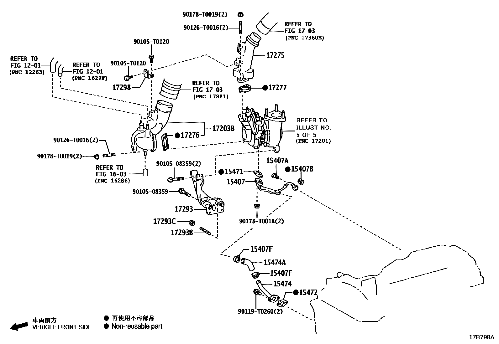 Toyota HILUX Manifold EPC diagram — 17B798A