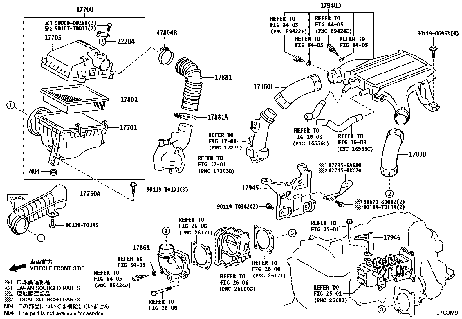 Toyota HILUX Air Cleaner EPC diagram — 17C9M9