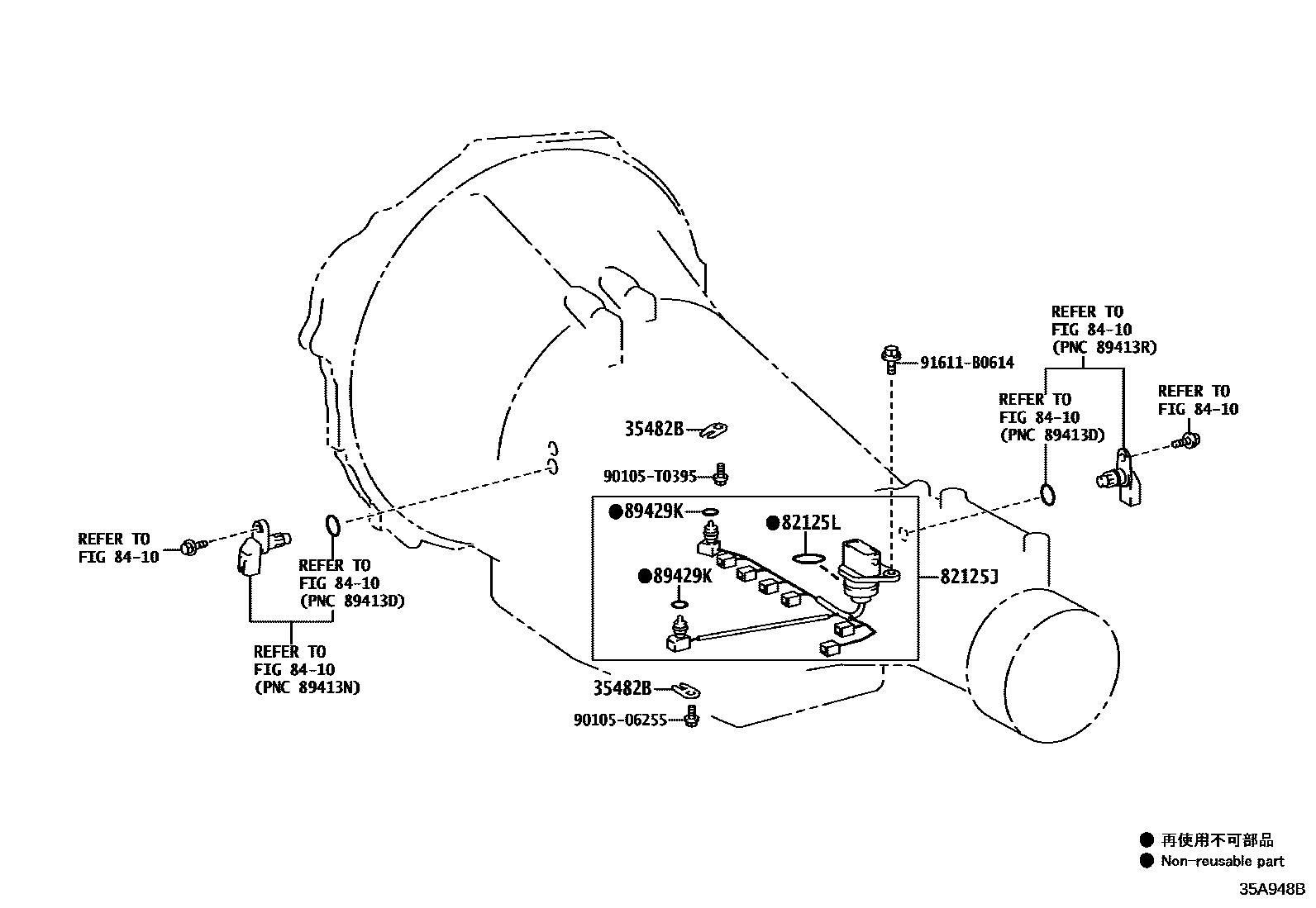 Toyota HILUX 阀体和滤油网(ATM) EPC diagram — 35A948B