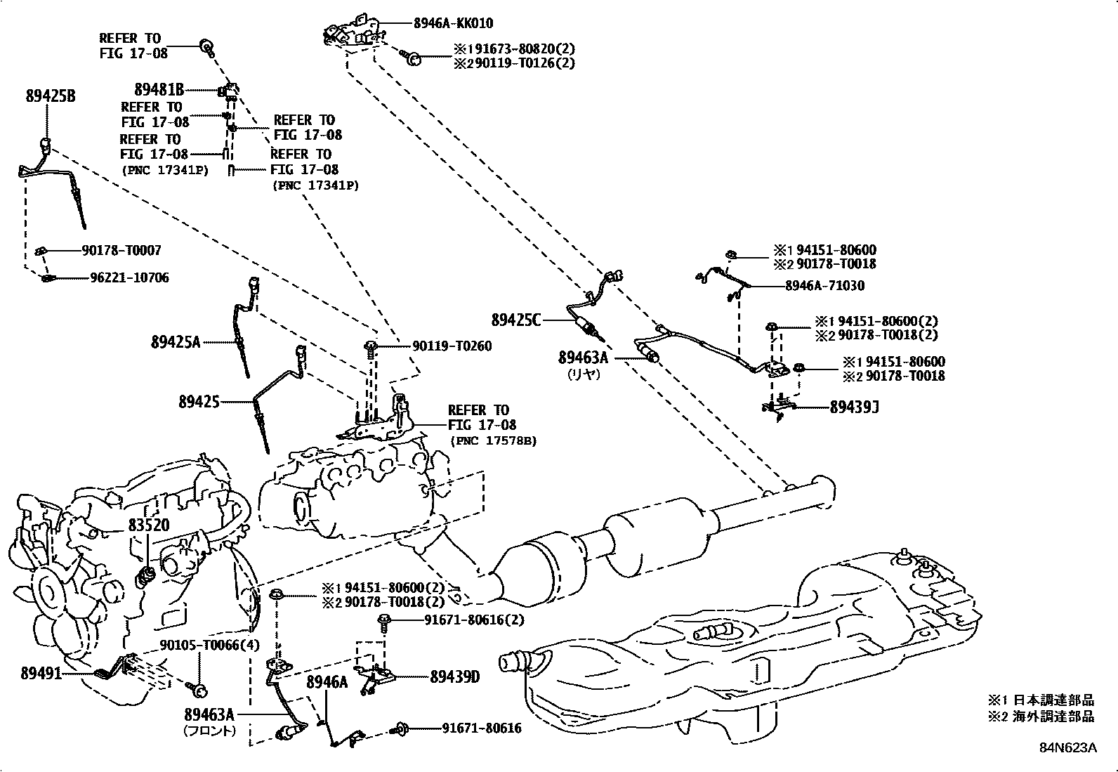 Toyota HILUX 开关和继电器和ECU EPC diagram — 84N623A