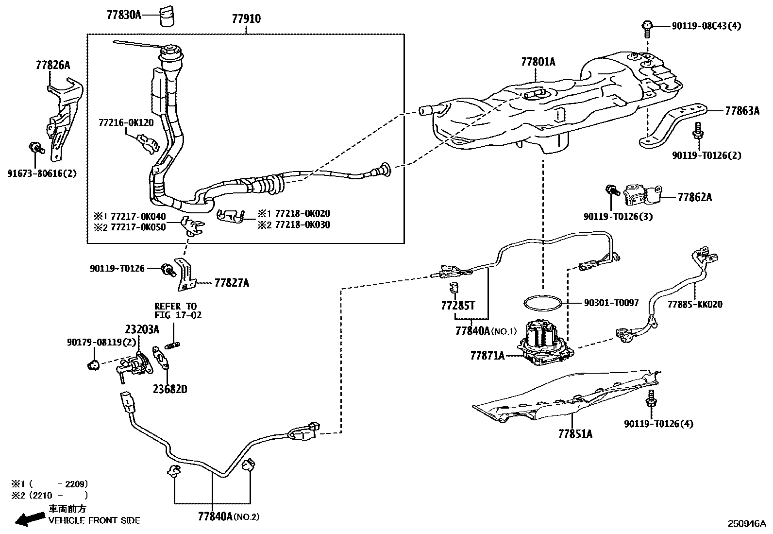 Toyota HILUX 尿素罐和管 EPC diagram — 250946A