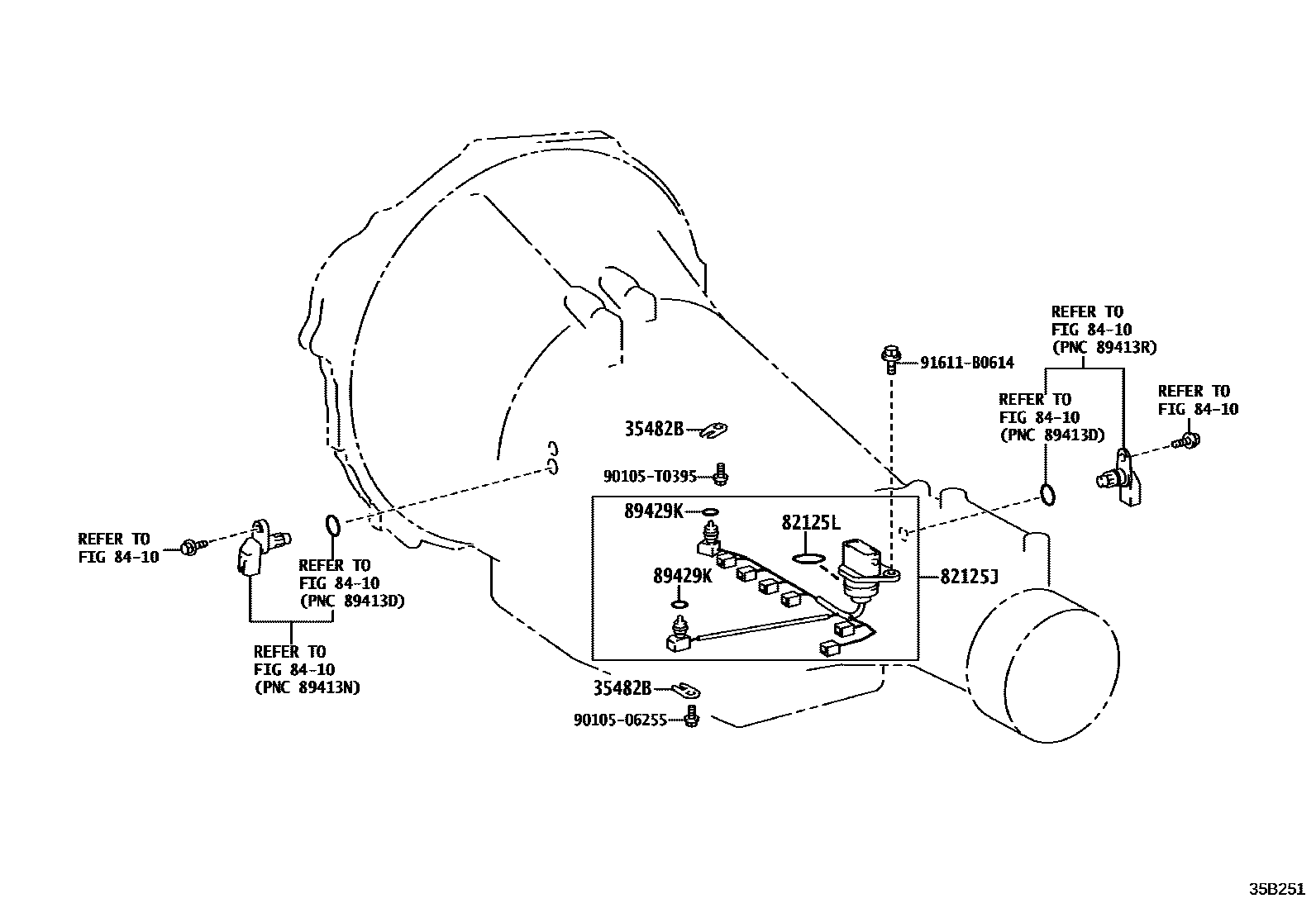 Toyota HILUX 阀体和滤油网(ATM) EPC diagram — 35B251