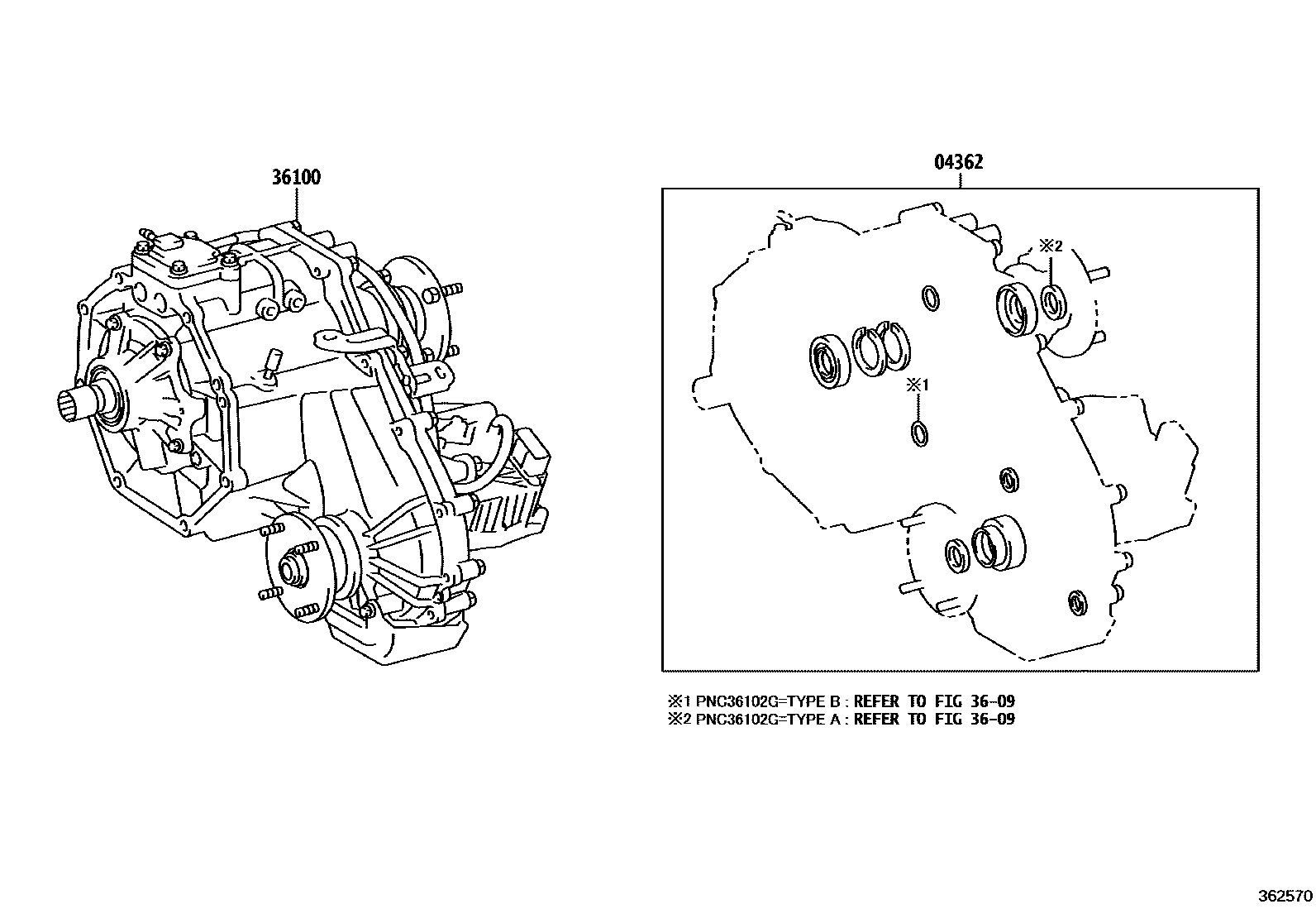 Toyota HILUX Transfer Assembly & Gasket Kit EPC diagram — 362570