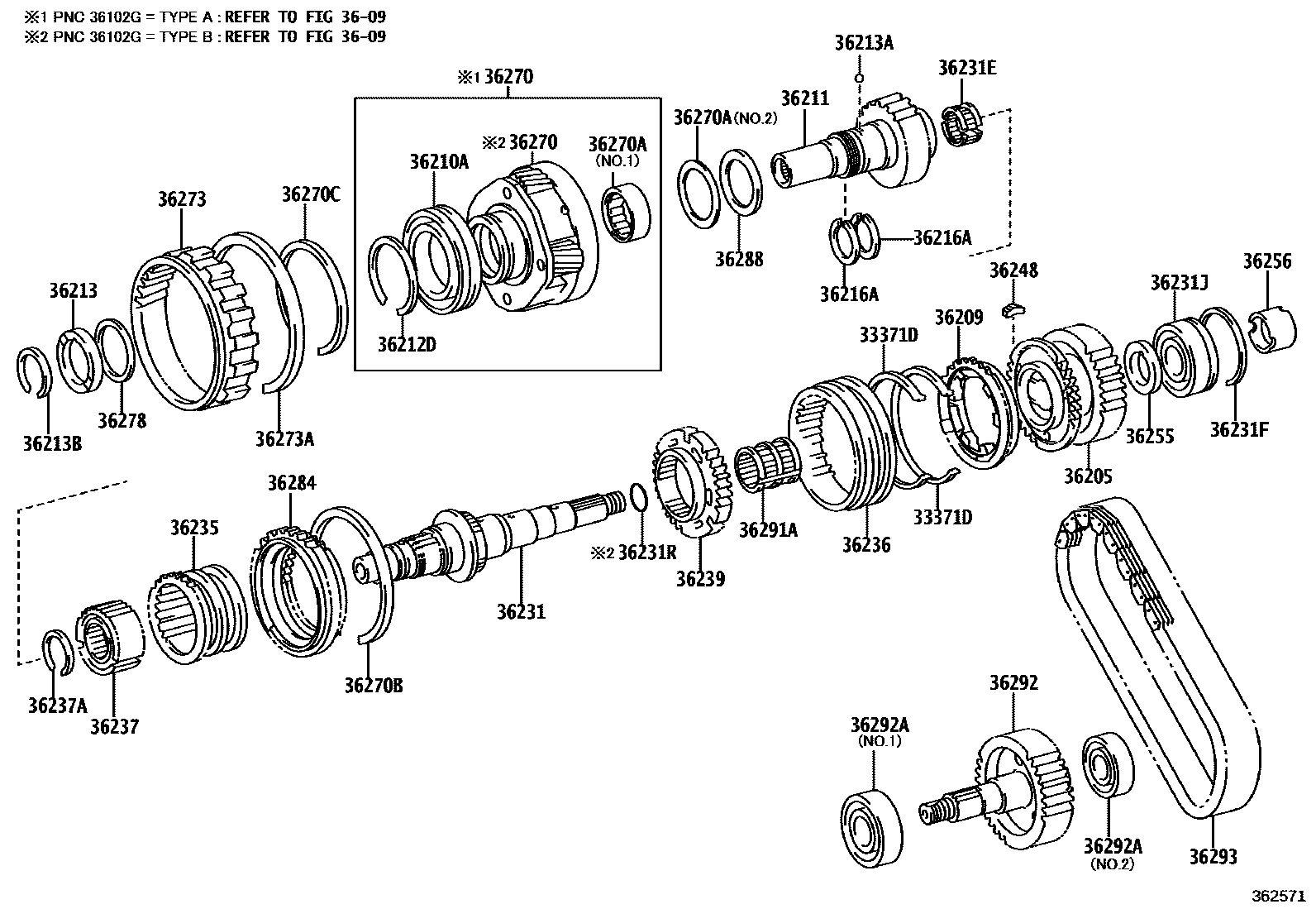 Toyota HILUX Transfer Gear EPC diagram — 362571