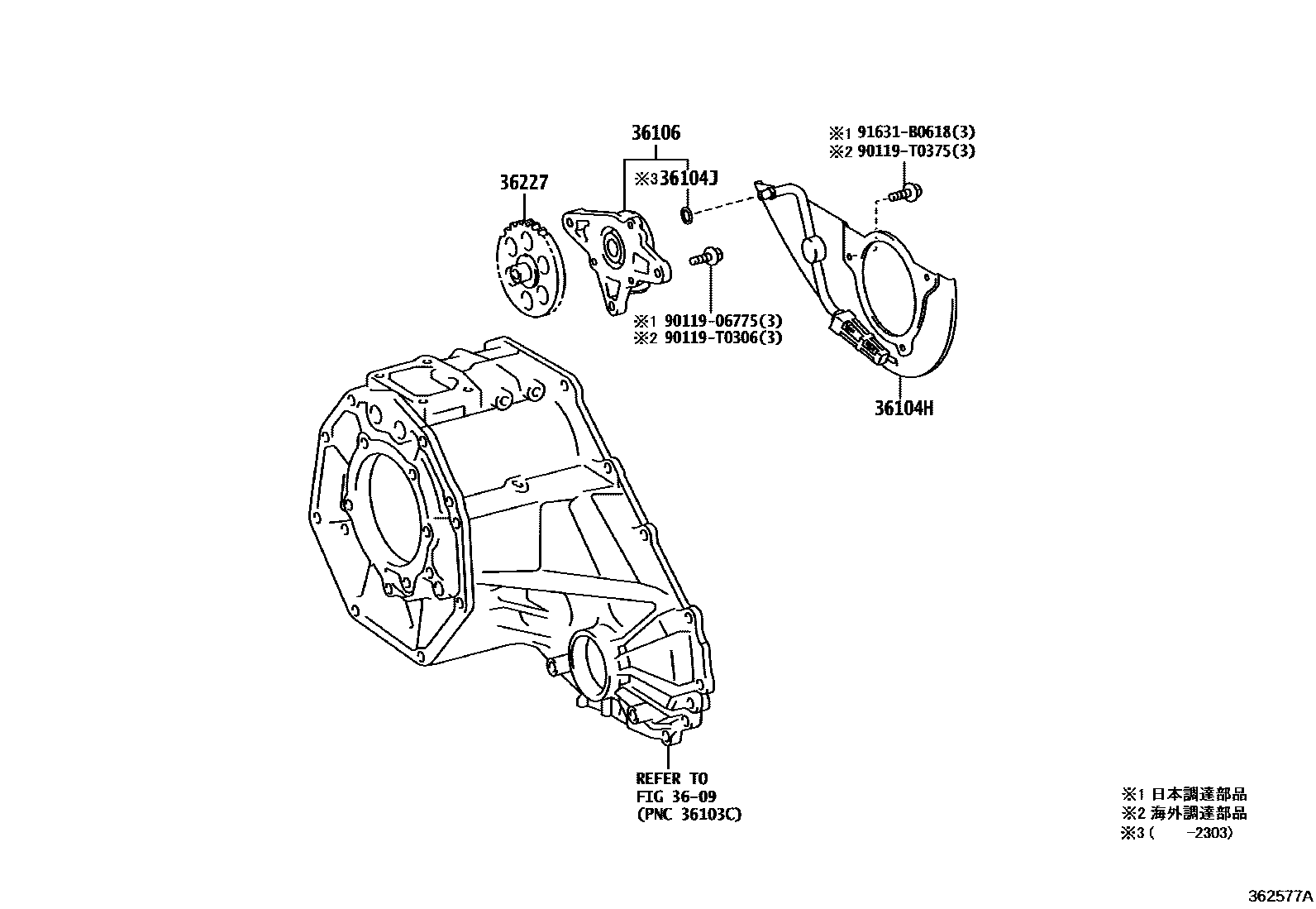 Toyota HILUX 分动器油泵 EPC diagram — 362577A