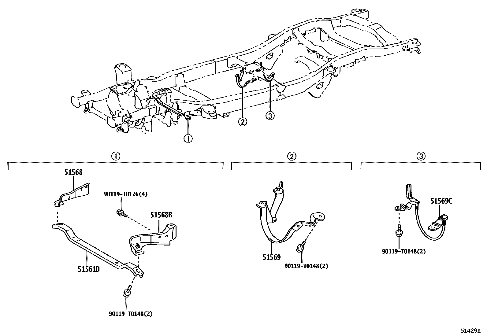 Toyota HILUX 车架 EPC diagram — 514291