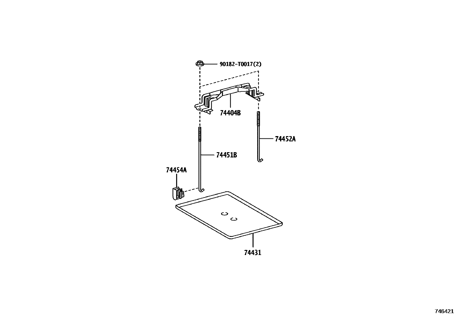 Toyota HILUX battery holder EPC diagram — 746421