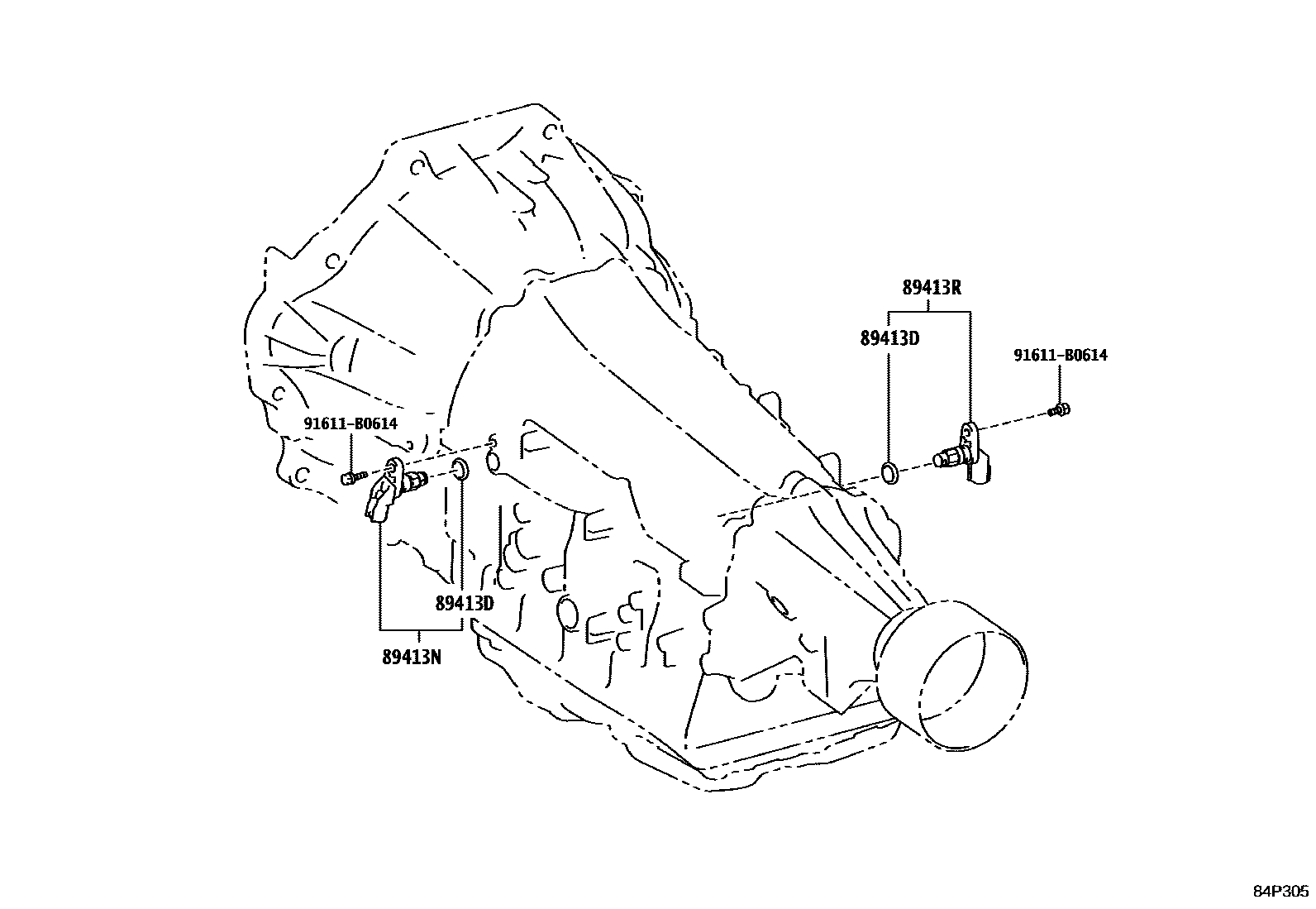 Toyota HILUX 超速档和电子控制变速器 EPC diagram — 84P305