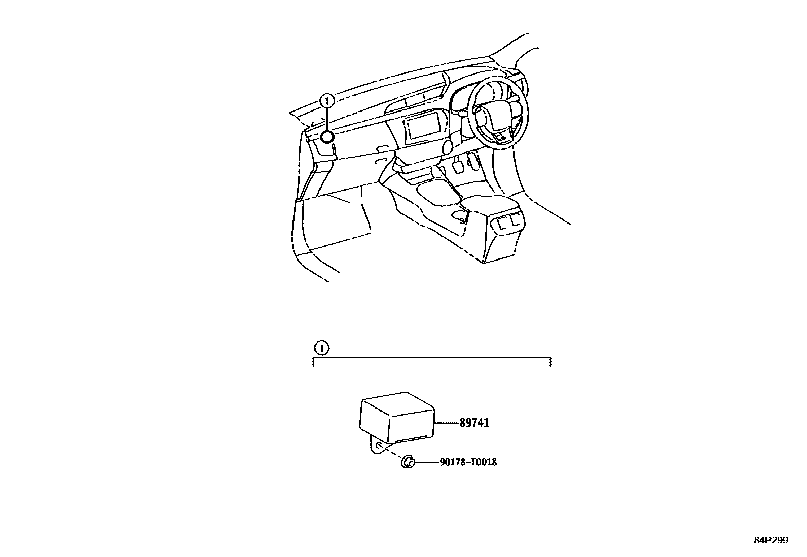 Toyota HILUX 遥控门锁 EPC diagram — 84P299