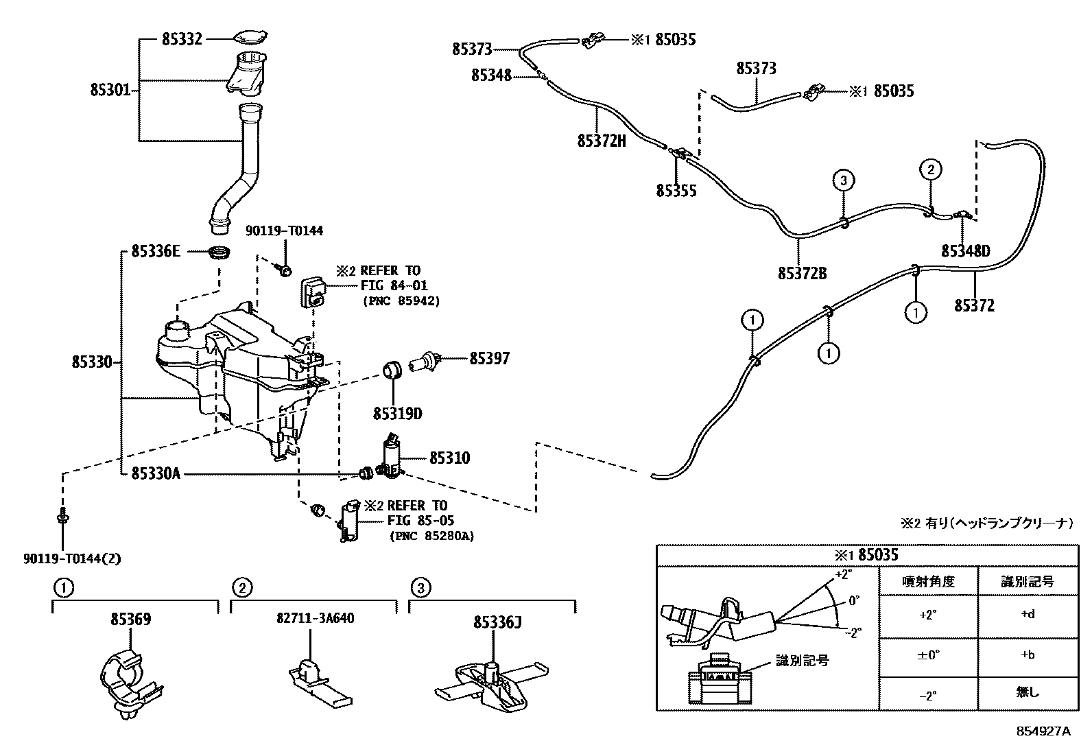Toyota HILUX 挡风玻璃清洗器 EPC diagram — 854927A