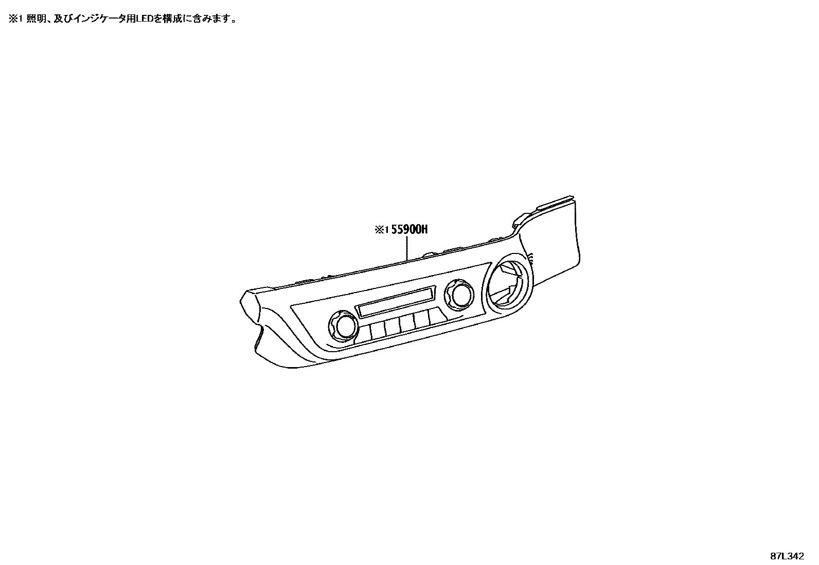 Toyota HILUX 暖风和空调系统 - 控制器和风管 EPC diagram — 87L342
