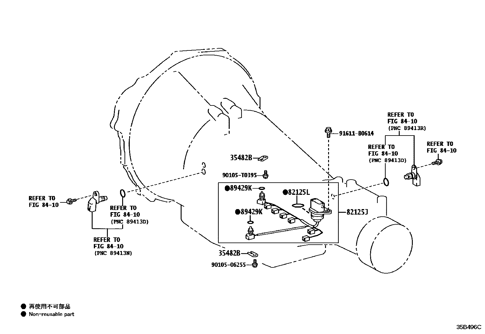 Toyota HILUX 阀体和滤油网(ATM) EPC diagram — 35B496C